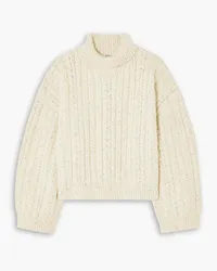 Totême Mélange cable-knit wool-blend turtleneck sweater - Neutral Neutral