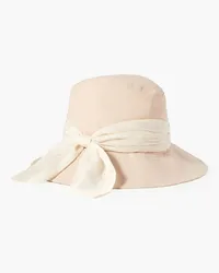 Eugenia Kim Jordana chiffon-trimmed linen sunhat - Pink Pink