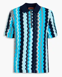 Missoni Crochet-knit polo shirt - Blue Blue