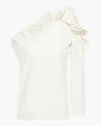 IRO Cilao one-shoulder ruffled leather top - White White