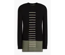 Wool and cotton-blend sweater - Black