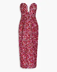 Carolina Herrera New York Strapless embellished taffeta midi dress - Pink Pink