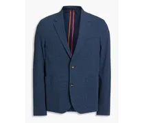 Houndstooth cotton-blend blazer - Blue