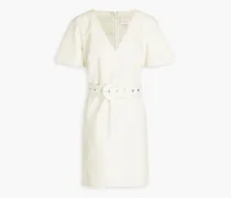 Abytha faux croc-effect leather mini dress - White