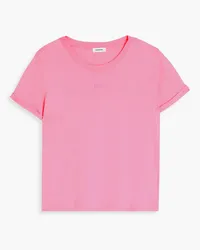 Sandro Embroidered cotton-jersey T-shirt - Pink Pink