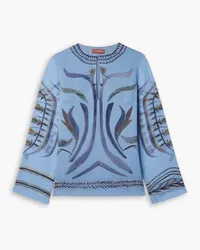 Altuzarra Crete printed silk-chiffon blouse - Blue Blue