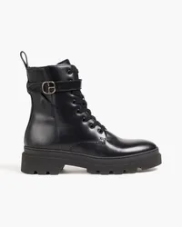 Claudie Pierlot Leather combat boots - Black Black