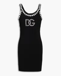 Dolce & Gabbana Crystal-embellished jersey mini dress - Black Black