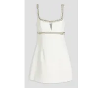 Alpine crystal-embellished crepe mini dress - White