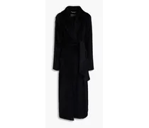 Brushed alpaca and wool-blend coat - Black
