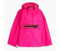 Oversized embroidered shell hooded jacket - Pink