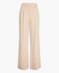 Veronica Beard Robinne pleated satin-crepe wide-leg pants - Neutral Neutral