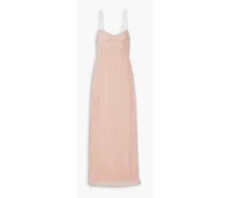 Ruched silk-georgette maxi dress - Pink