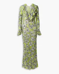 ASHISH Ruffled sequined georgette maxi dress - Green Green