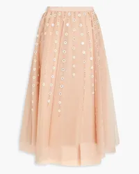 RED Valentino Embellished point d'espirit and tulle midi skirt - Pink Pink