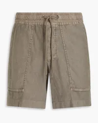 James Perse Lyocell and linen-blend twill shorts - Green Green