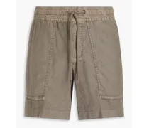 Lyocell and linen-blend twill shorts - Green