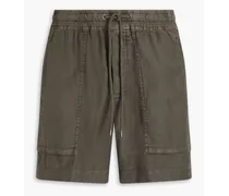 Lyocell and linen-blend twill shorts - Green