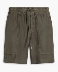 James Perse Lyocell and linen-blend twill shorts - Green Green