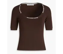 Stretch-knit top - Brown