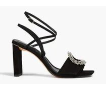 Madelina 85 embellished suede sandals - Black