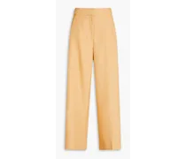 Twill wide-leg pants - Orange