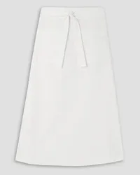 Totême Belted cotton-poplin midi skirt - White White