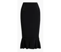 Fluted crepe midi skirt - Black
