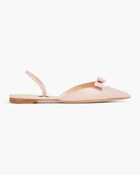 Rupert Sanderson Mercato cutout bow-detailed leather point-toe slingback flats - Pink Pink