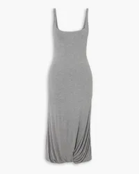 16ARLINGTON Sidd gathered jersey midi dress - Gray Gray