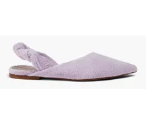Terry slingback point-toe flats - Purple