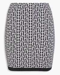 Balmain Metallic jacquard-knit mini skirt - Black Black