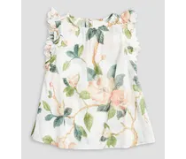 Kids Kirra ruffled floral-print cotton top - White