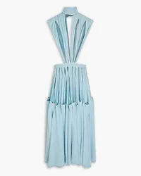 Valentino Garavani Cutout silk-velvet midi dress - Blue Blue