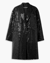 Comme des Garçons Draped sequined wool-blend trench coat - Black Black