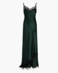 NICHOLAS Sage lace-trimmed satin maxi slip dress - Green Green