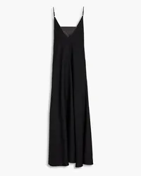 Brunello Cucinelli Bead-embellished layered twill maxi dress - Black Black