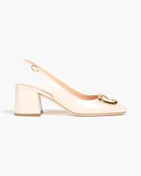 Rupert Sanderson Embellished patent-leather slingback pumps - Neutral Neutral