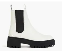 Leather platform Chelsea boots - White