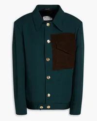 Maison Margiela Felt-trimmed twill jacket - Green Green