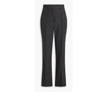 Houndstooth wool-blend bootcut pants - Black