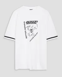 Jacquemus Flocked cotton-jersey T-shirt - White White