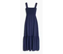 Gathered woven maxi dress - Blue