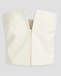 Mara Hoffman Layne strapless TENCEL™ Lyocell cotton-blend twill bustier top - White White