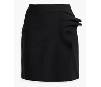 Ruffled pleated crepe mini skirt - Black