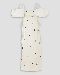 Jacquemus La Robe Chouchou polka-dot satin midi dress - White White