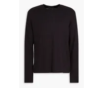 Luke cotton and linen-blend sweater - Black