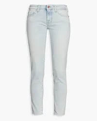 7 for all mankind Pyper cropped faded mid-rise slim-leg jeans - Blue Blue