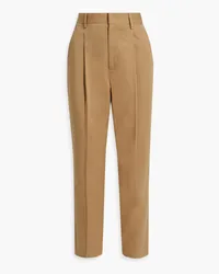 RED Valentino Cotton-blend twill tapered pants - Brown Brown