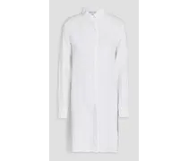 Linen mini shirt dress - White